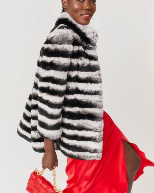 Grey Special Edition Chinchilla Effect Coney Fur Jacket