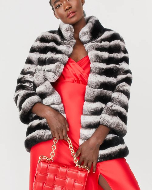 Grey Special Edition Chinchilla Effect Coney Fur Jacket