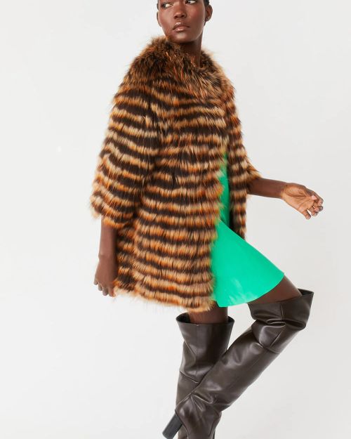 Chocolate Fox and Coney Fur Coat