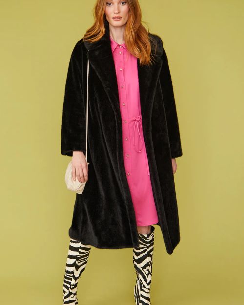 Black Faux Fur Duchess Maxi Coat