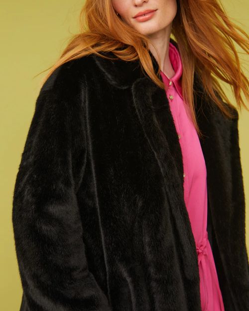 Black Faux Fur Duchess Maxi Coat
