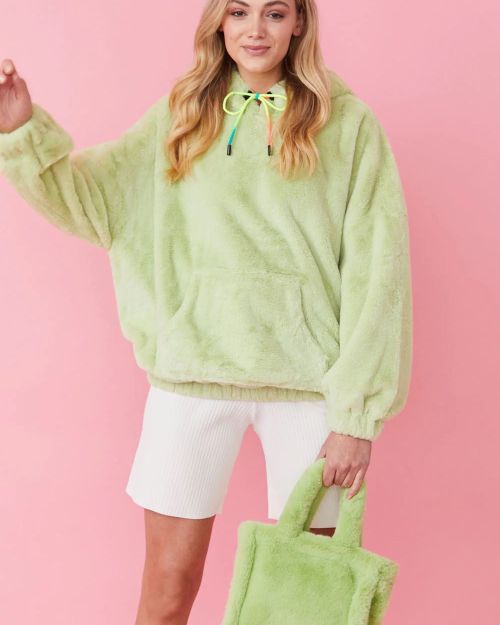 Faux Fur Oversized Pear Hoodie