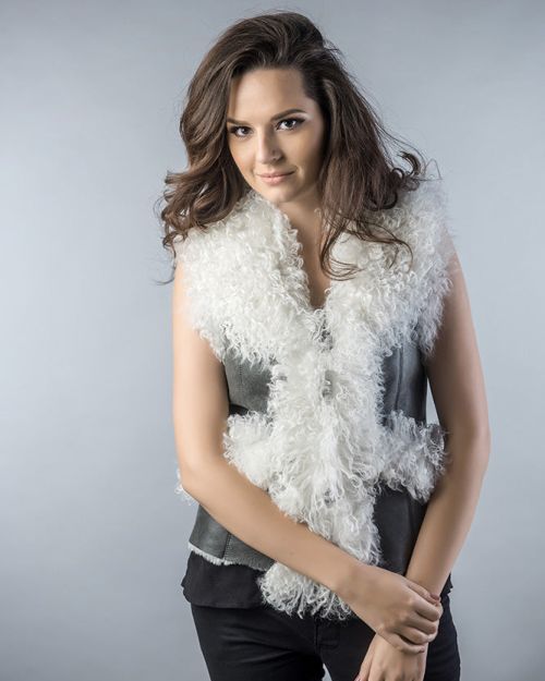 Gray Natural Nappa Lambskin Merino Fur Vest