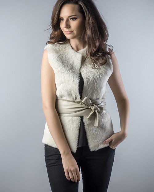 Light Brown Reversible Natural Nappa Sheepskin Fur Vest