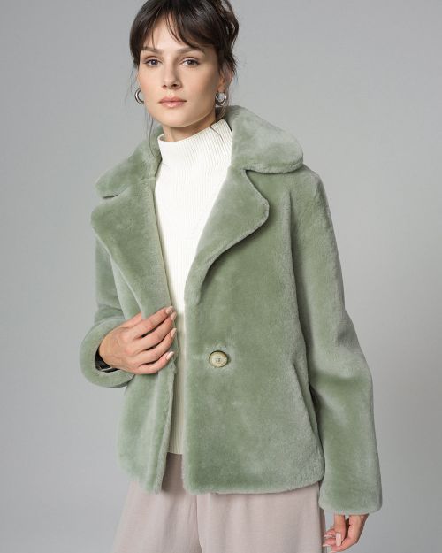 Mint Merino Sheepskin Fur Jacket