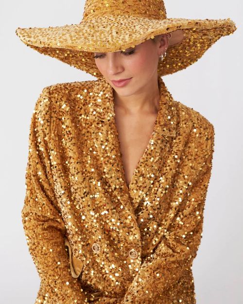 Gold Sequin Handmade Flapper Hat