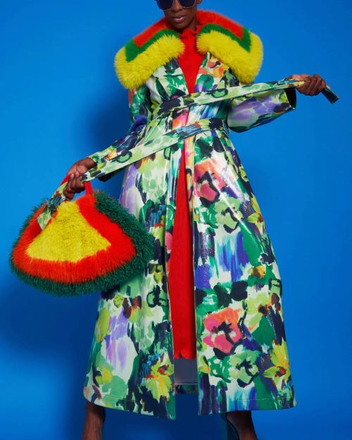 Green Faux Suede Floral Maxi Trench Coat