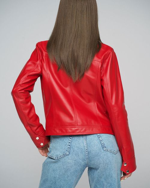 Red Genuine Lambskin Jacket