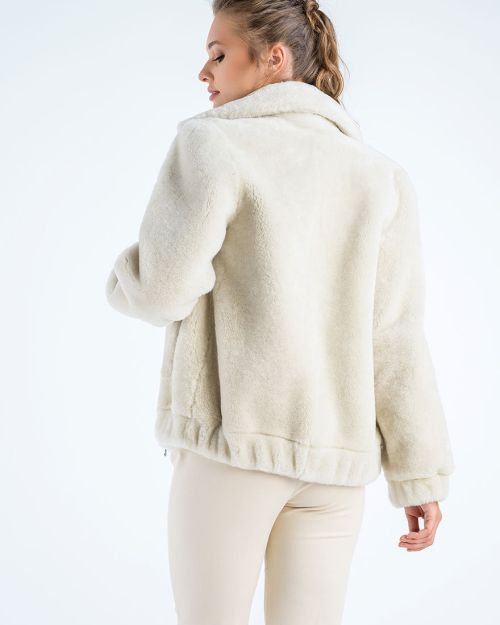 Cream Lamb Sheepskin Merino Fur Jacket