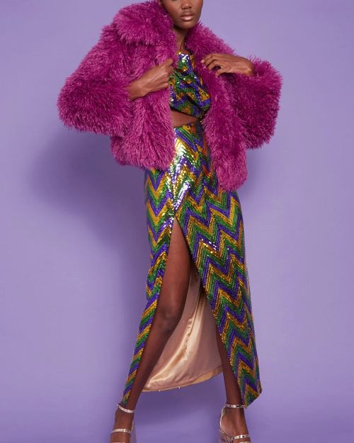 Pink Bamboo Lyocell Knitted Vegan Faux Shearling Jacket