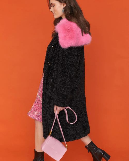 Pink Grape Skin Eco Leather Bag