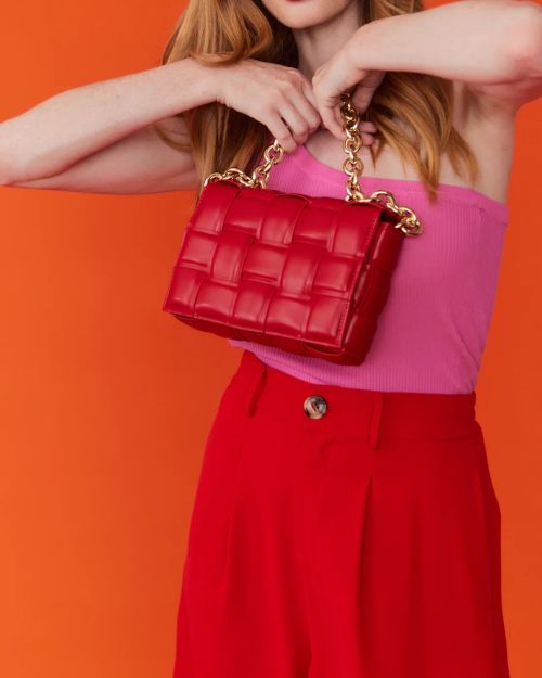 Red Vegan Leather Hand Made Millie Cross Body Bag