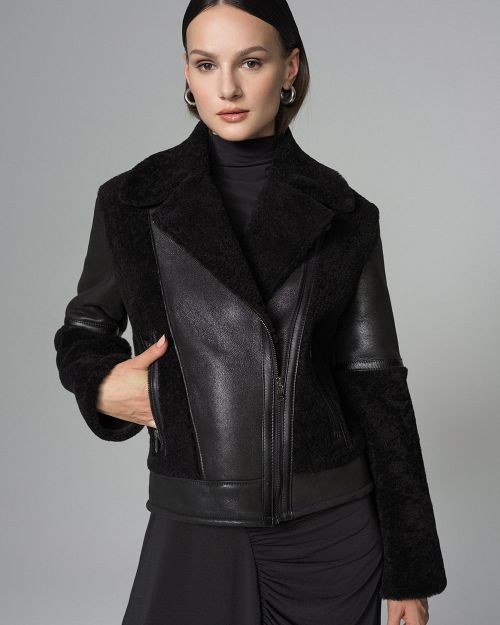 Black Shearling Leather Jacket