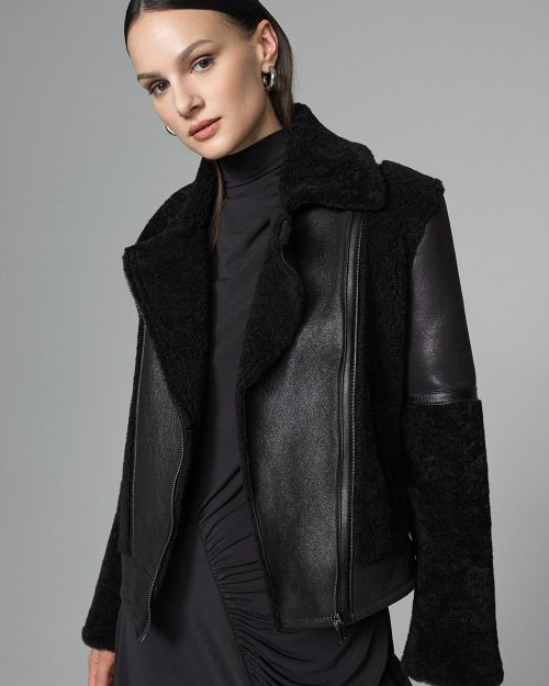 Black Shearling Leather Jacket