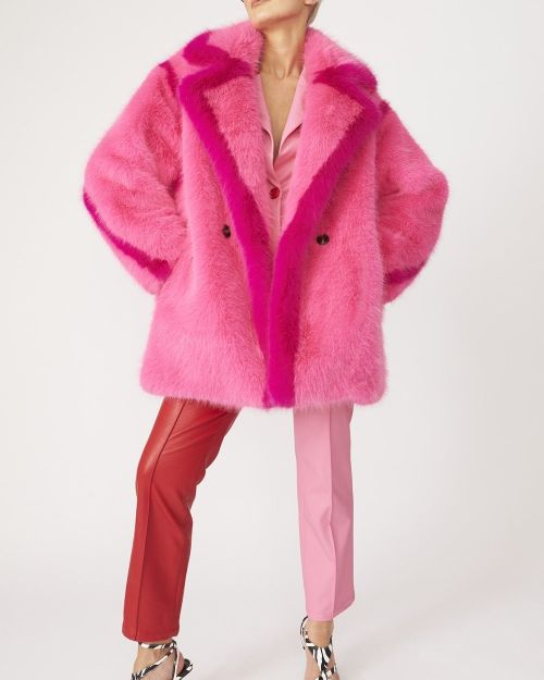 Knitted Pink Natural Bamboo Midi Coat
