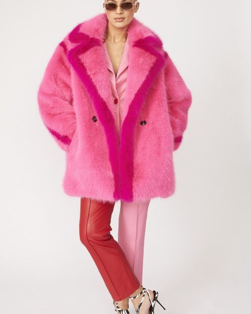 Knitted Pink Natural Bamboo Midi Coat